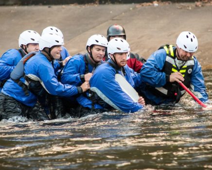 Practicing using the throwrope during the ACA Kayak Instructor Training Levels 3 & 4 course