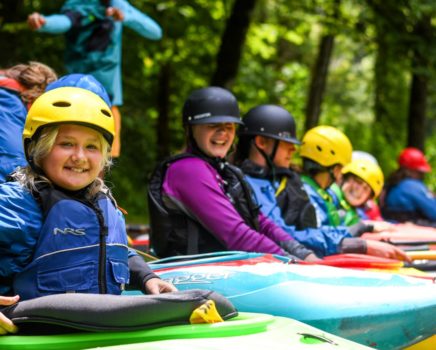 Youth kayaking during Summer Day Camps course