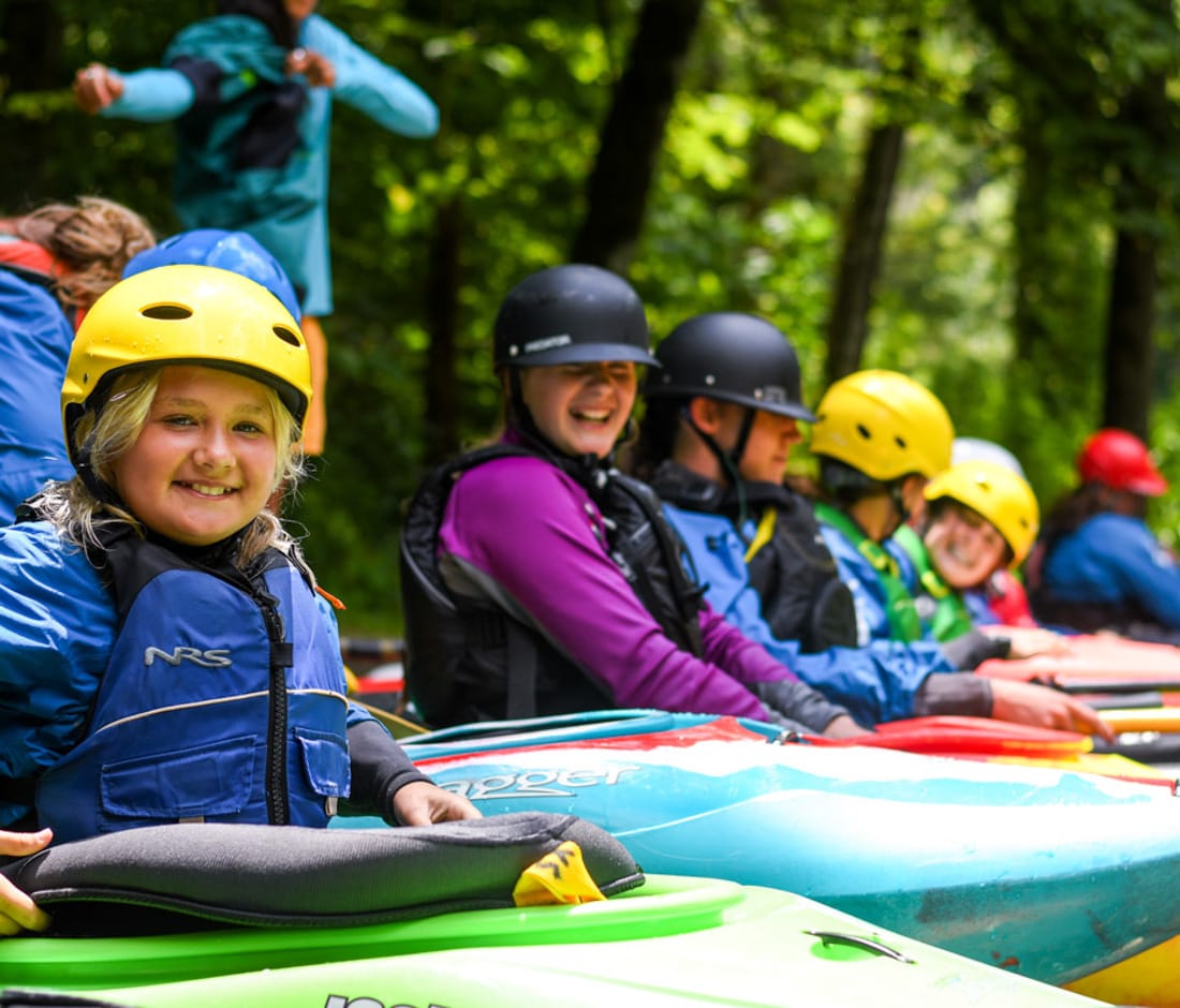 Youth kayaking during Summer Day Camps course